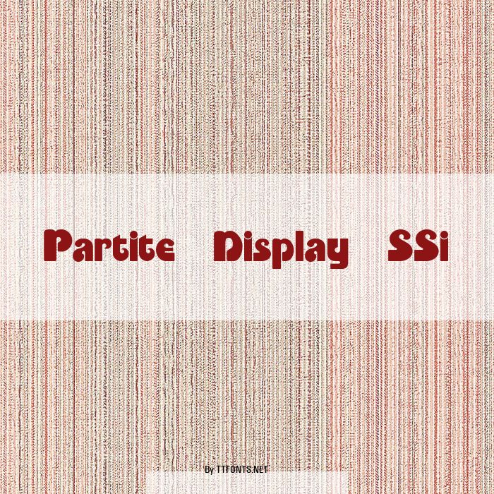 Partite Display SSi example